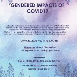 GENDERED IMPACTS OF COVID-19