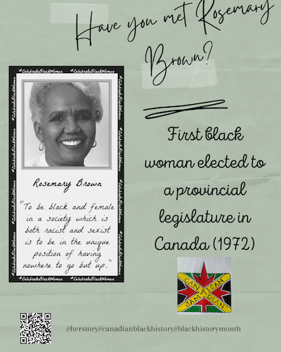 ROSEMARY BROWN - Affiches du Mois de l’histoire des Noirs de la section locale 2323 de l’AIM