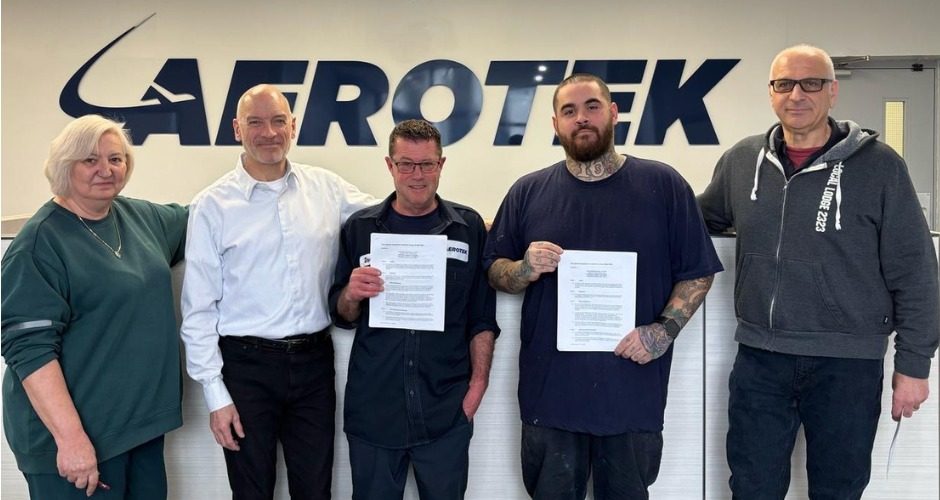 Aerotek Manufacturing agreement ratified with 100% approval