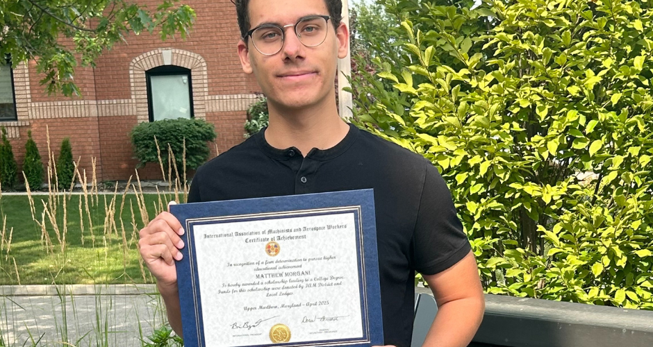 Matthew Brito Morgani awarded the IAM Scholarship to Pursue an Engineering Journey at U of T